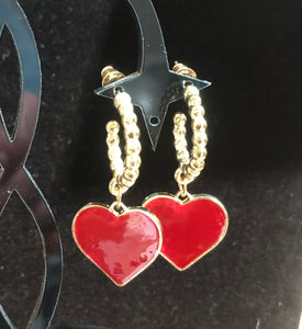 Boucles créoles avec coeur