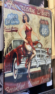 Plaque métal vintage route 66