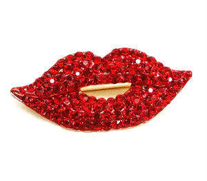 Broche bouche rouge