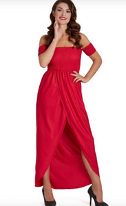 Robe longue décolleté bateau