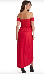 Robe longue décolleté bateau