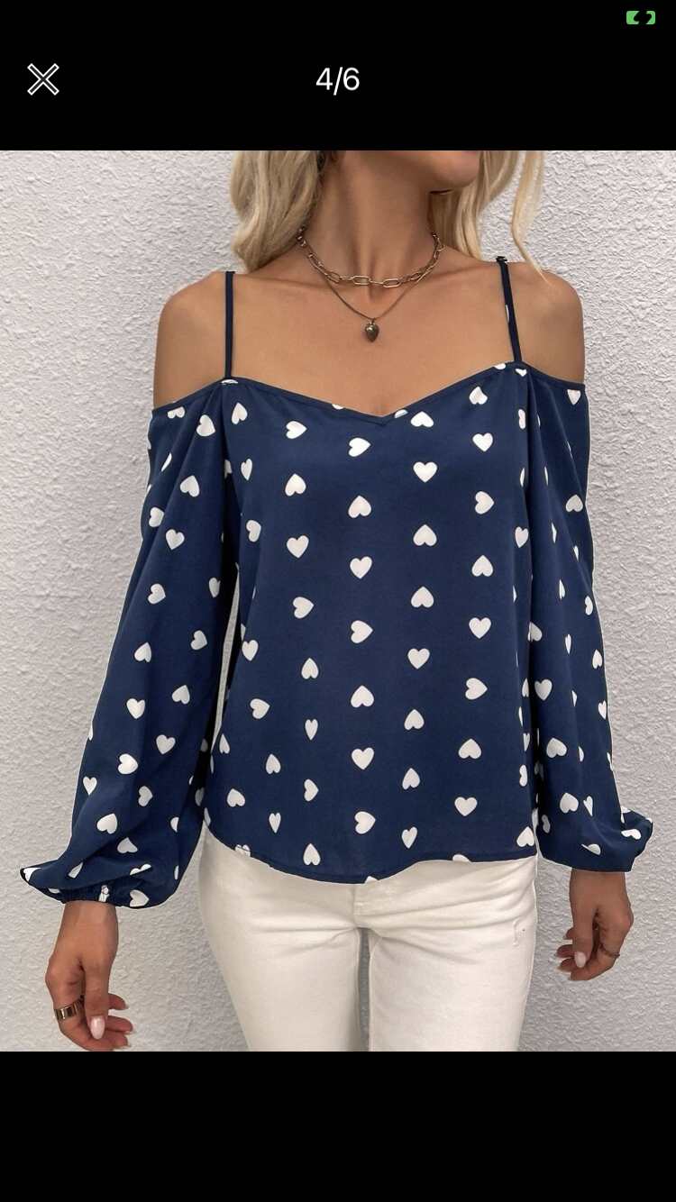 Blouse imprimée cœur