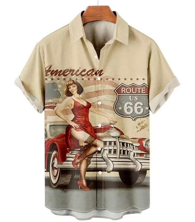 Chemise rockabilly pour hommes et femmes