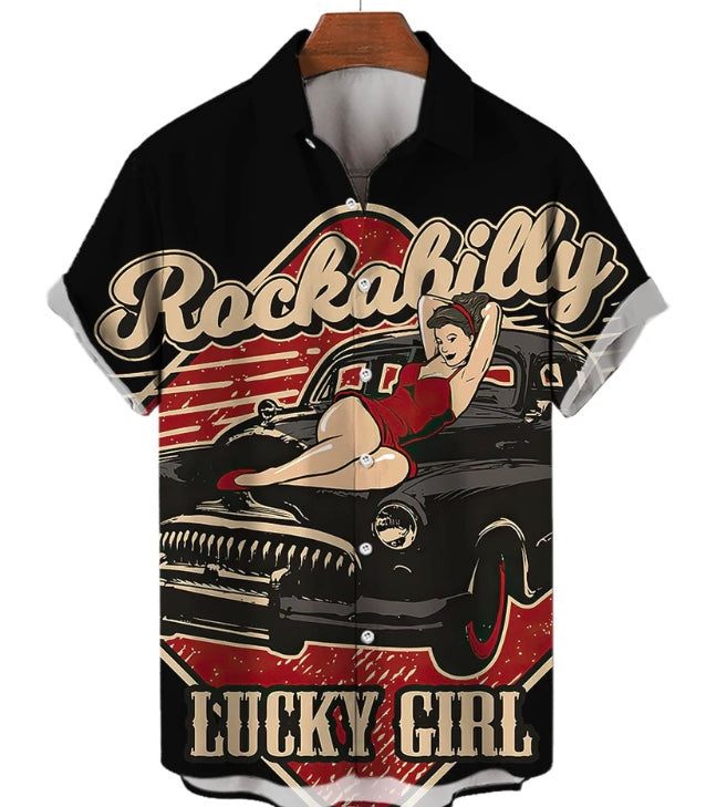 Chemise rockabilly pour hommes et femmes