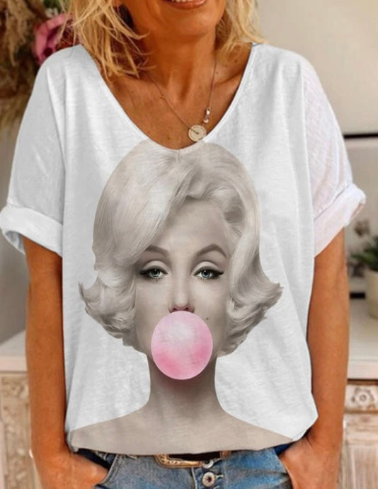Tee-shirt Marilyn bubble gum