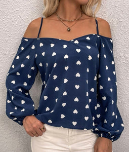 Blouse imprimée cœur